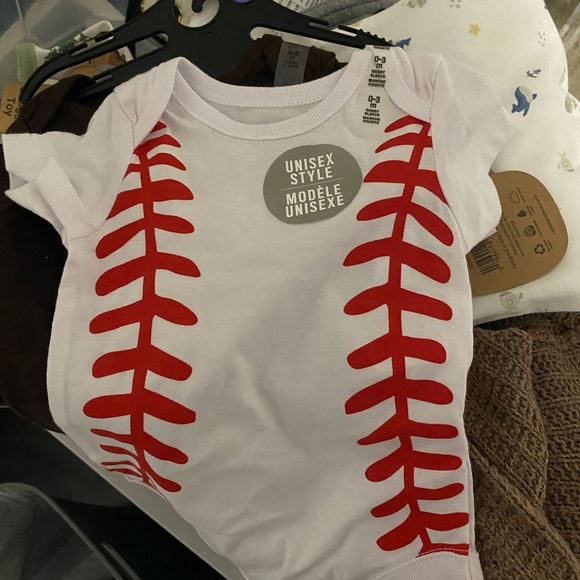 NWT Unisex Football + Baseball Themed Onesies - Picture 2 of 4